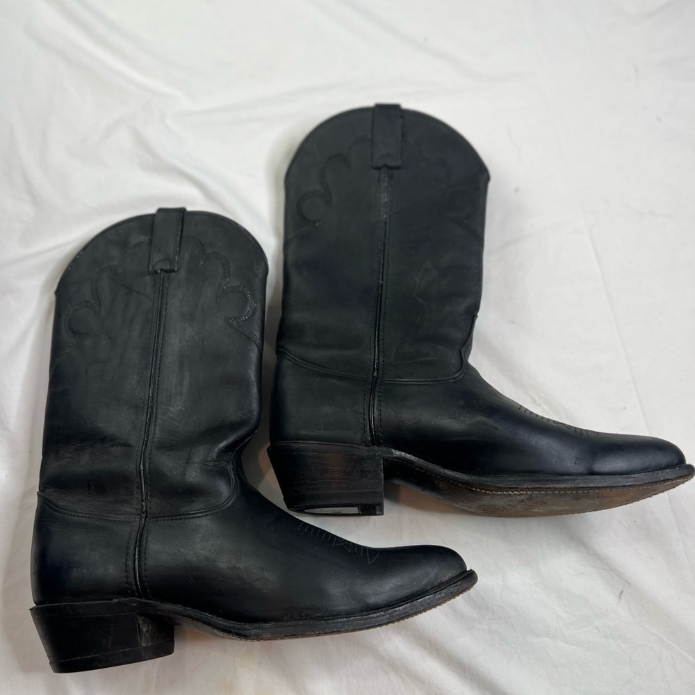 HH Brown Black Color Leather Western Boots  10.5 A080323